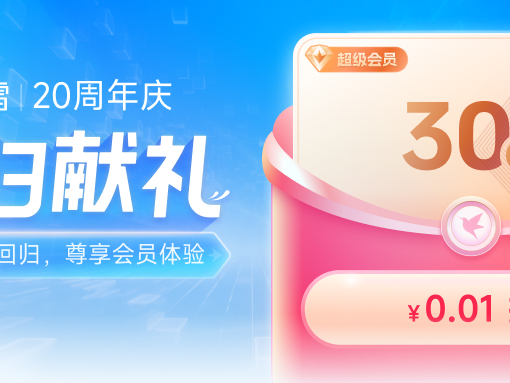 20周年回归献礼：迅雷会员推出1分钱体验30天超级会员活动